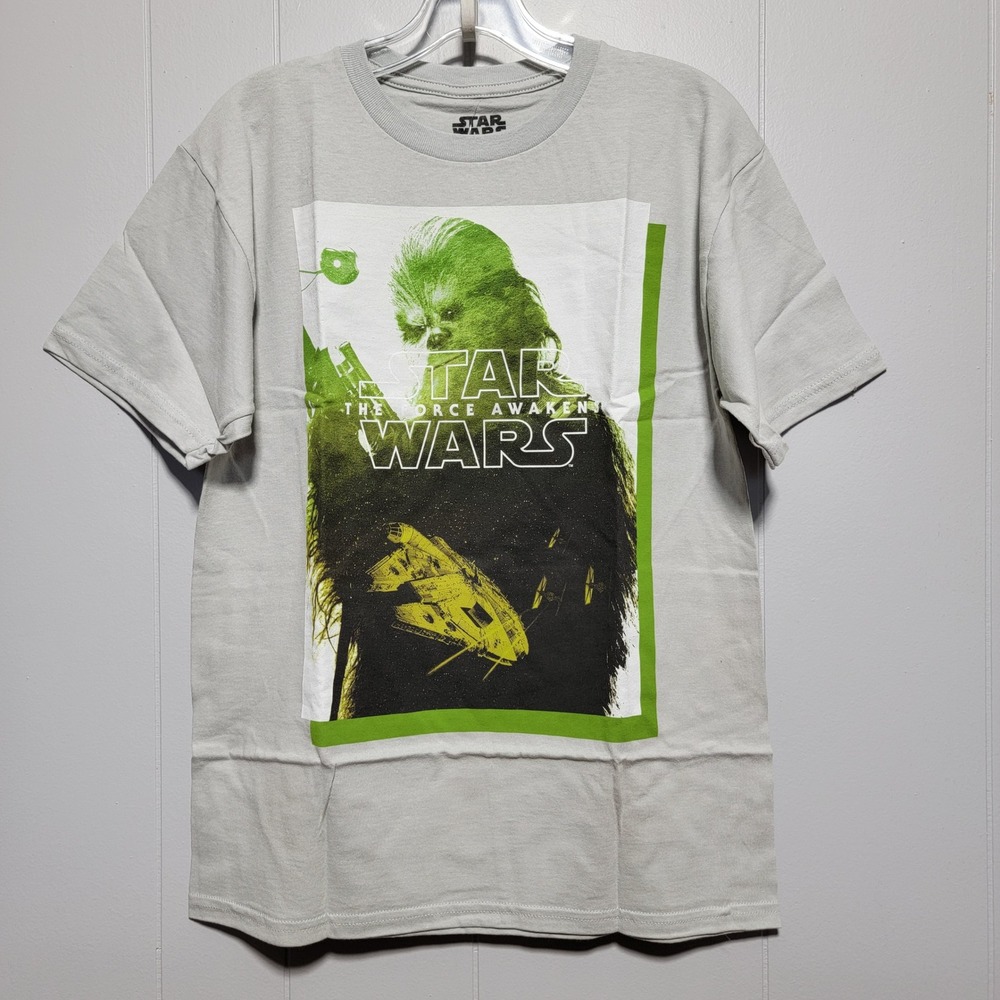 Star Wars The Force Awakens Chewbacca Millennium Falcon Gray Tee XL We Love Fine